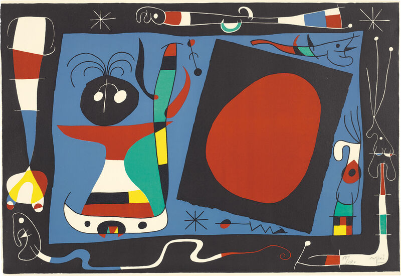 Joan Miró, ‘La Femme au miroir (Woman at the Mirror) (M. 242)’, 1957, Print, Lithograph in colours, on BFK Rives paper, the full sheet., Phillips