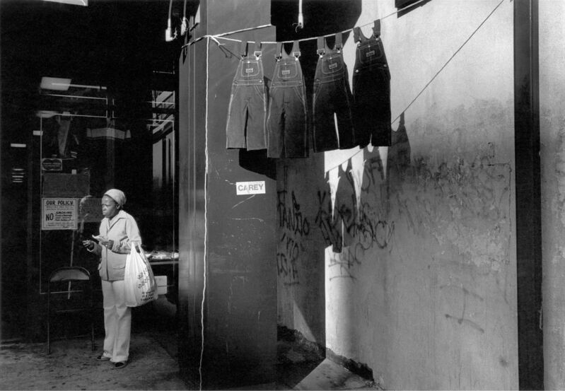 Dawoud Bey, ‘A Woman with Hanging Overalls, 1978’, 1978, Photography, Gelatin silver photograph, Rena Bransten Gallery
