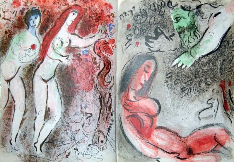 Marc Chagall, ‘Eve Maudite Par Dieu (Eve is Accursed By God)’, 1960, Print, Color lithograph on paper, Baterbys