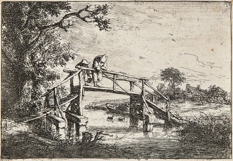 Adriaen van Ostade, ‘The Anglers’, c. 1653-probably an 18th century impression, Print, Etching on laid 18th century paper, Skinner