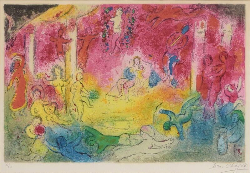 Marc Chagall, ‘Temple Et Histoire De Bacchus (M. 346; C. Books 46)’, 1961, Print, Color lithograph, on Arches paper, Doyle