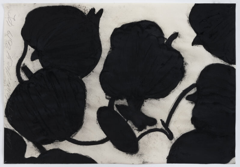 Donald Sultan, ‘Lantern Flowers, Dec 4 2019’, 2019, Drawing, Collage or other Work on Paper, Charcoal on paper, Galerie Andres Thalmann
