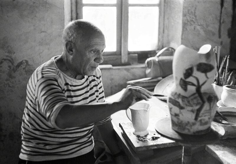 Yves Manciet, ‘Picasso painting a gothic pitcher, Madoura, Vallauris’, 1953, Photography, Cahiers d'Art