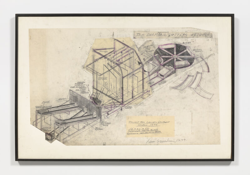 Dennis Oppenheim, ‘The Diamond Cutter's Wedding’, 1979, Drawing, Collage or other Work on Paper, Pencil and colored pencil on vellum mounted on rag board, Marlborough New York