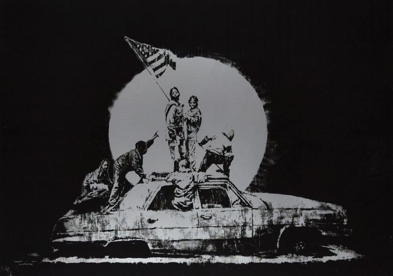 Banksy, ‘Flag (Silver)’, 2006, Print, Screenprint on silver chromolux paper, Roseberys