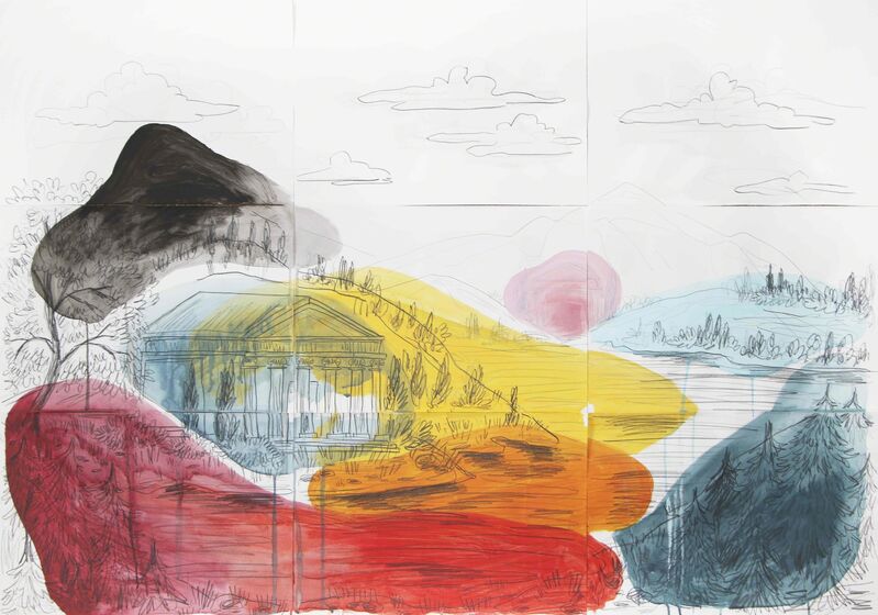 Sacha Floch Poliakoff, ‘Paysage IV ’, 2018, Drawing, Collage or other Work on Paper, Black pencil, acrylic on paper, Galerie Pixi - Marie Victoire Poliakoff