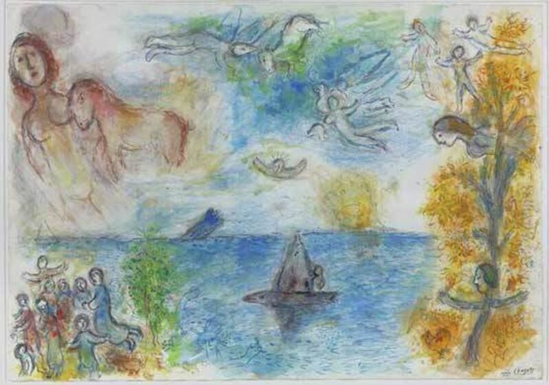 Marc Chagall, ‘L'Hiver: arbre en hiver (les quatre saisons)’, 1974, Drawing, Collage or other Work on Paper, Gouache, watercolour, pastel and charcoal on paper, Opera Gallery