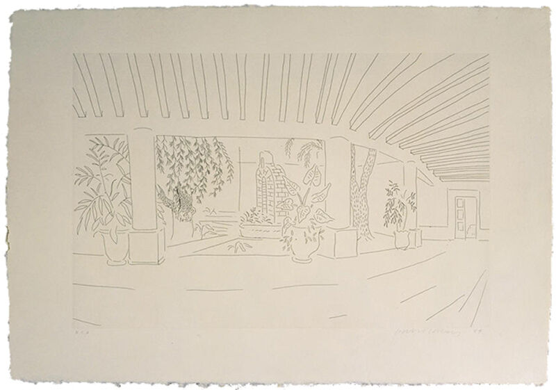 David Hockney, ‘Mexican Hotel Garden’, 1984, Print, 1-color etching, Upsilon Gallery