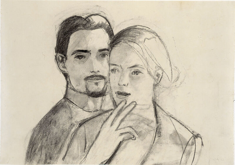Alex Katz, ‘Juan and Oona’, 2004, Drawing, Collage or other Work on Paper, Charcoal on paper, Galerie Klüser