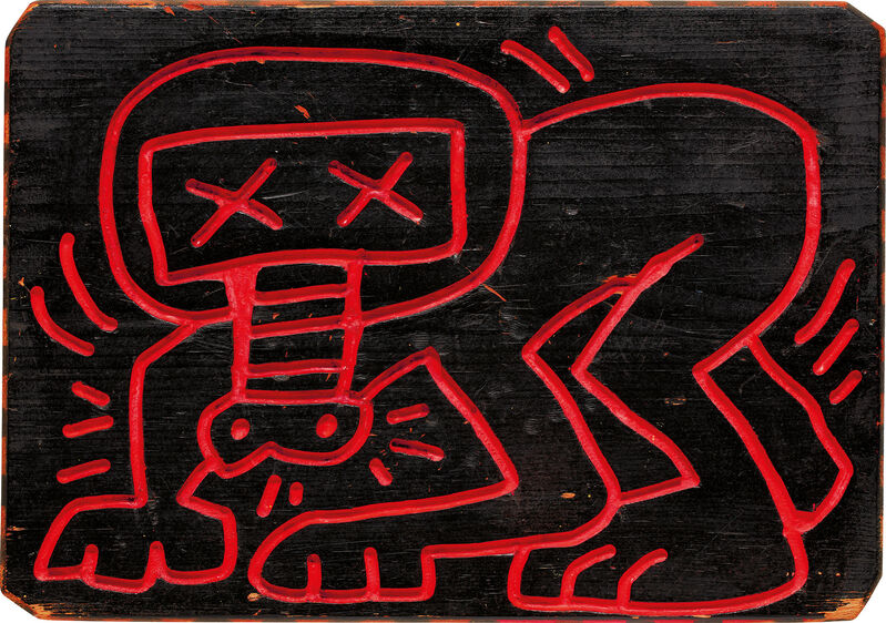 Keith Haring, ‘Untitled (Beast)’, 1983, Painting, Oil, acrylic and marker on carved wood, Phillips