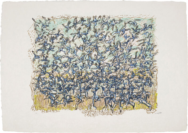 Jean-Paul Riopelle, ‘Les Oies bleues (The Blue Geese)’, 1981-83, Print, Lithograph in colours, on Japon paper, with full margins., Phillips