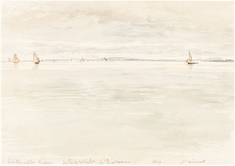 John Linnell, ‘Sailboats on Southampton River’, 1819, Drawing, Collage or other Work on Paper, Watercolor on wove paper, National Gallery of Art, Washington, D.C.