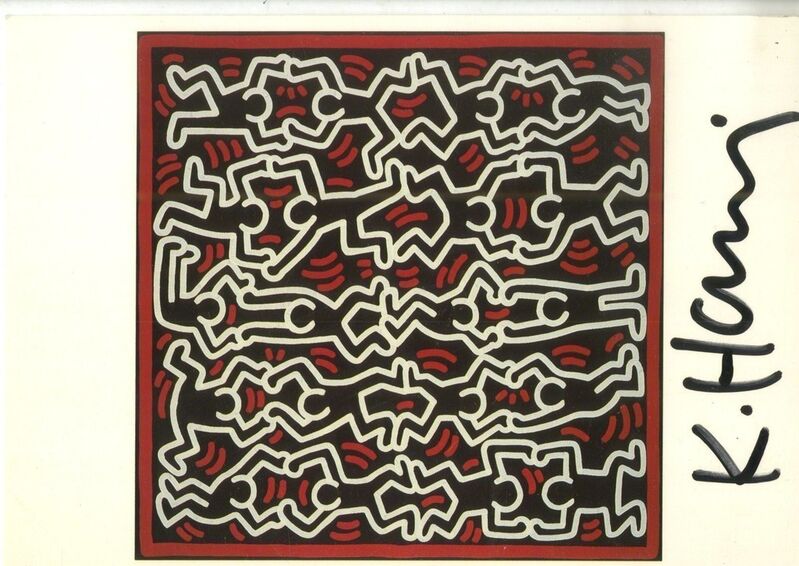 Keith Haring, ‘Hand Signed Card (from the Estate of UACC President Cordelia Platt)’, 1986, Ephemera or Merchandise, Rare hand signed card from the Estate of Cordelia Platt, former UACC President, Alpha 137 Gallery Gallery Auction