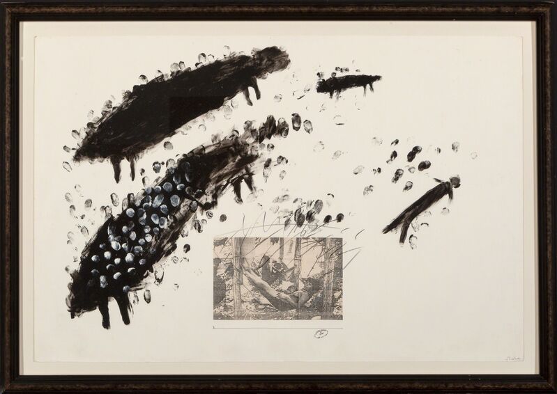 José Bedia, ‘Untitled (from Cronicas Americanas series)’, 1983, Mixed Media, Mixed media with a digital reproduction photograph on paper, Heritage Auctions