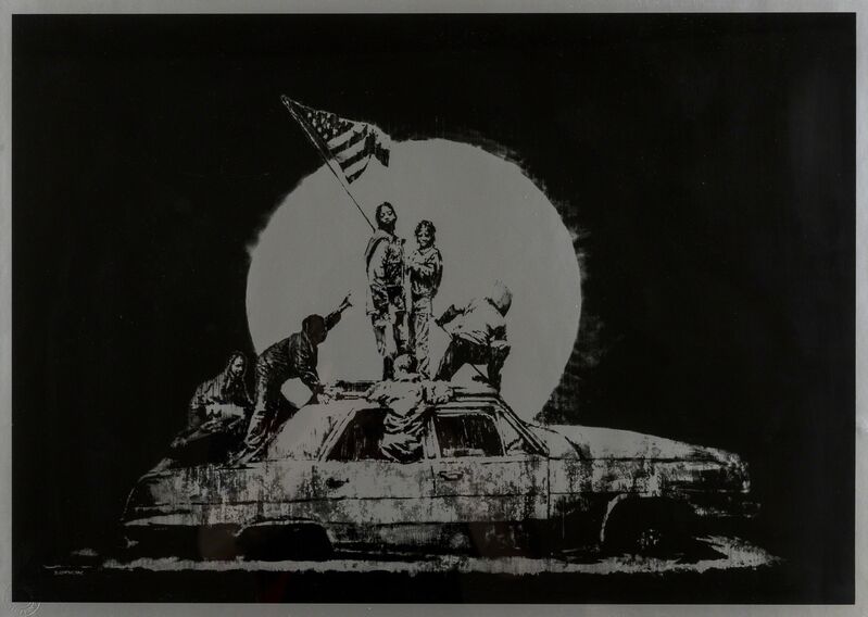 Banksy, ‘Silver Flag’, 2006, Print, Screenprint in black, Forum Auctions