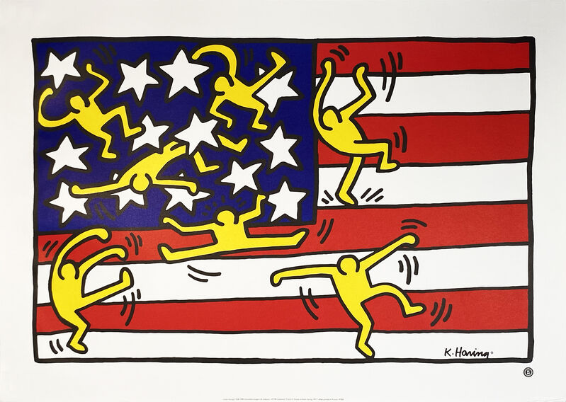 Keith Haring, ‘'American Flag'’, 1997, Print, Offset lithograph print on heavy, thick fine art paper., Signari Gallery