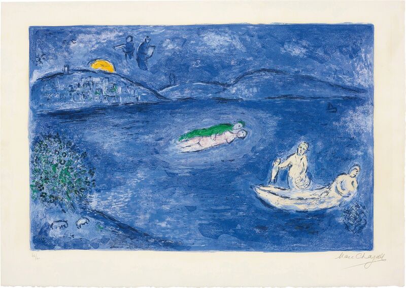 Marc Chagall, ‘L'Echo (Echo), pl. 33 from Daphnis et Chloé’, 1961, Print, Lithograph in colours, on Arches paper, with full margins, Phillips