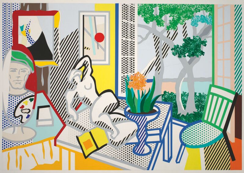 Roy Lichtenstein, ‘Bellagio Hotel Mural: Still Life with Reclining Nude (Study)’, 1997, Painting, Cut-and-pasted, printed paper on board, Montclair Art Museum