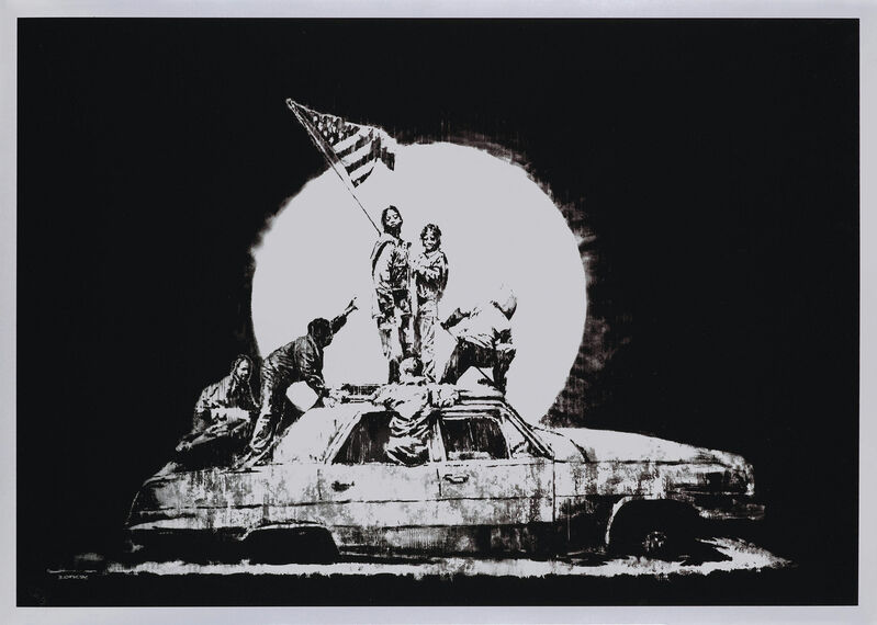 Banksy, ‘FLAG (SILVER)’, 2006, Print, SCREEN PRINT, Gallery Art