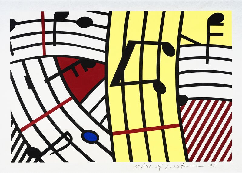 Roy Lichtenstein, ‘Composition IV’, 1995, Print, Screen print in colours on BFK Rives paper, Tate Ward Auctions