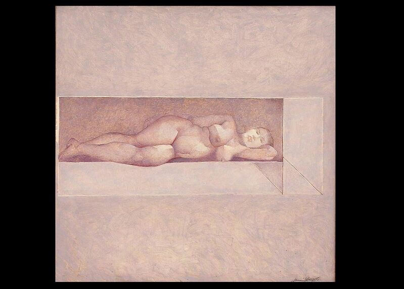 Jamil Naqsh, ‘untitled - reclyning nude ’, 2009, Painting, Oil on canvas, Eye For Art Houston