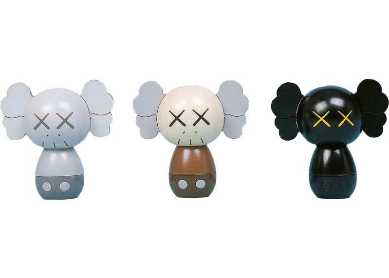 KAWS, ‘KOKESHI DOLL SET OF 3 (HOLIDAY JAPAN 2019)’, 2019, Sculpture, Hand crafted, Dope! Gallery