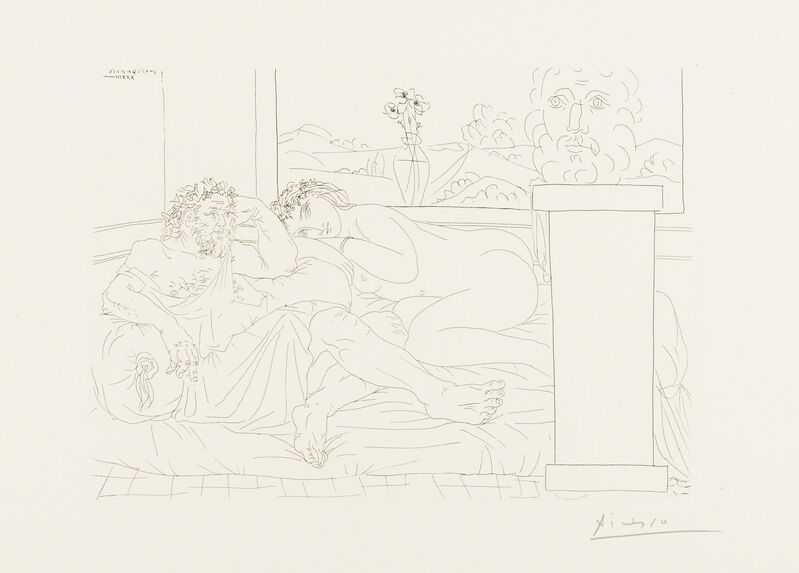 Pablo Picasso, ‘Repos du sculpteur (Bloch 174)’, 1933, Print, Etching, Forum Auctions