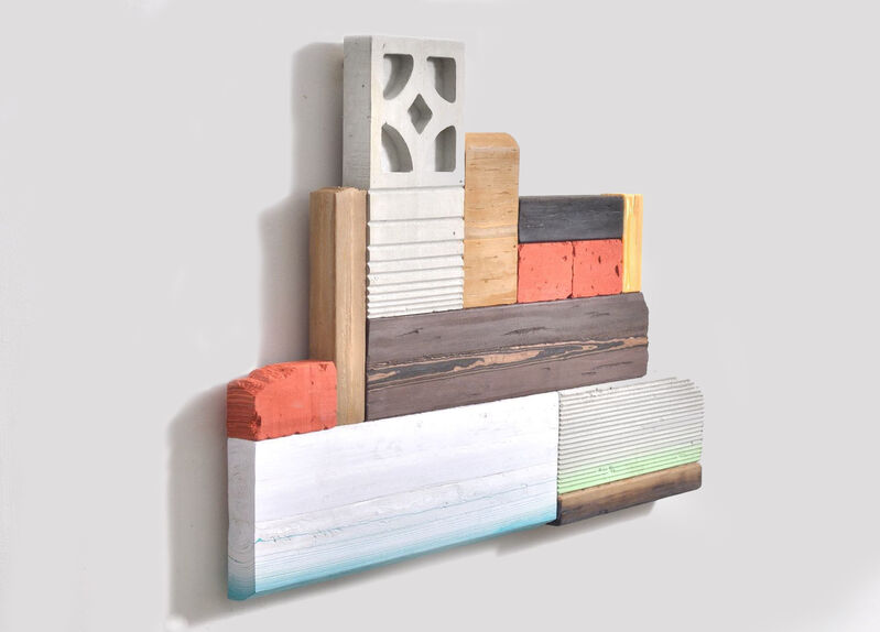 Irfan Hendrian, ‘Diamond Ventlilation block, woods, bricks, bluish white lumber, and concrete’, 2021, Sculpture, Paper, Sullivan+Strumpf