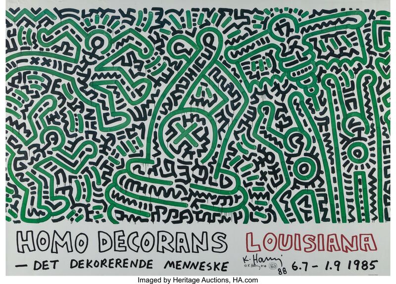 Keith Haring, ‘Homo Decoreans and Fill Your Head with Fun!’, 1988, Print, Offset lithographs in colors on satin white paper, Heritage Auctions