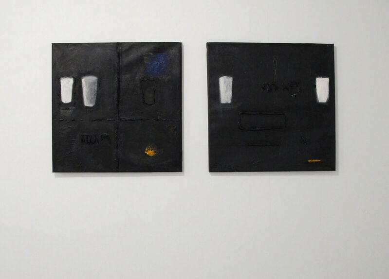 Endale Desalegn, ‘Diptych, Milk and Darkness 9 (Witet/Chiema 9) (left) and Milk and Darkness 7 (Witet/Chiema 7)’, 2014, Painting, Oil on canvas, David Krut Projects
