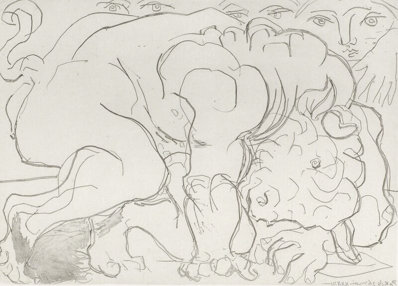 Pablo Picasso, ‘Minotaure Blesse, VI’, 1933, Print, Etching on paper, Odon Wagner Gallery
