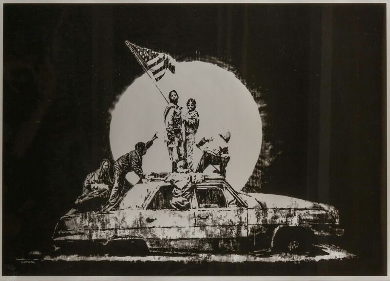 Banksy, ‘Flag (Silver)’, 2006, Print, Screenprint on silver chromalux paper, Chiswick Auctions