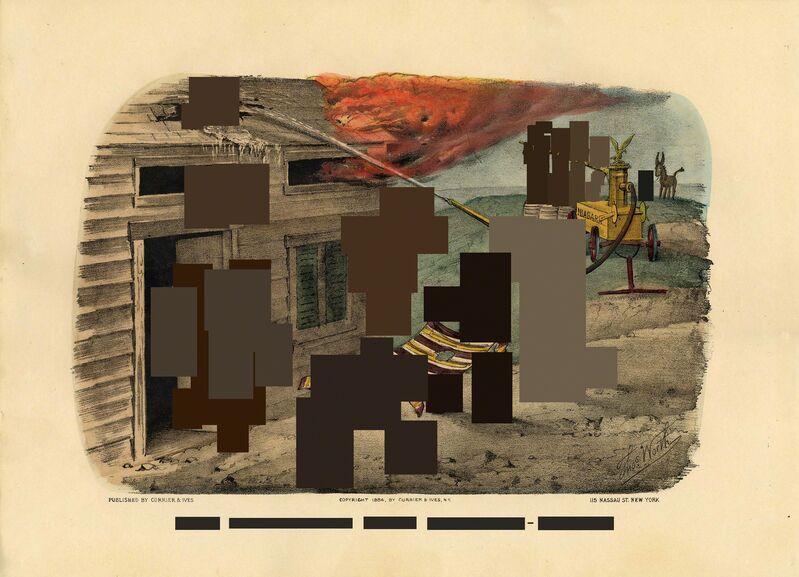 Liliana Angulo Cortés, ‘Darktown (Series of 24 images)’, 2012, Mixed Media, Intervened metaphors on scanned images of hand colored black and white prints by different artists published by Currier and Ives in New York at the end of the XIX Century, Valenzuela Klenner  Galería