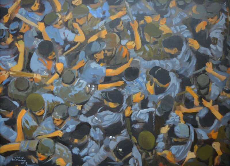 Khaled Hourani, ‘Breaking’, 2019, Painting, Acrylic on canvas, Zawyeh Gallery