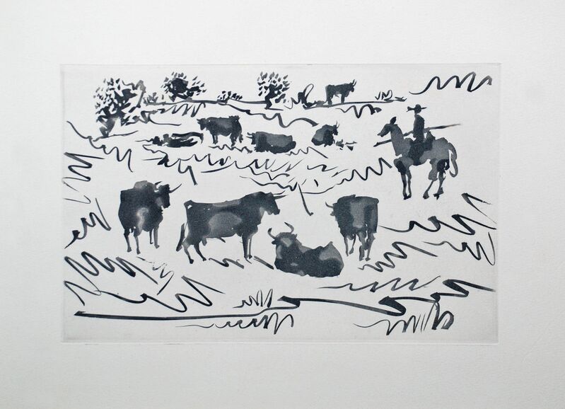 Pablo Picasso, ‘Toros en el Campo (Bulls in the Field)’, 1959, Print, Aquatint, Georgetown Frame Shoppe
