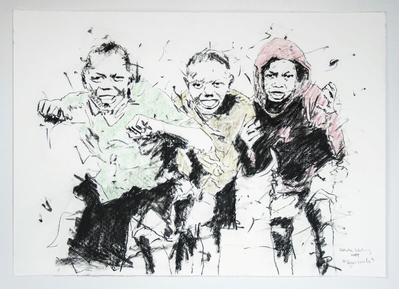 Lebohang Sithole, ‘Siyahlasila’, 2019, Painting, Charcoal and pastels on paper, ARTsouthAFRICA