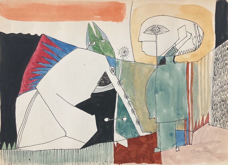 William Baziotes, ‘Study for Fallen Angel’, circa 1947-48, Drawing, Collage or other Work on Paper, Watercolor, ink and pencil on paper, Waterhouse & Dodd