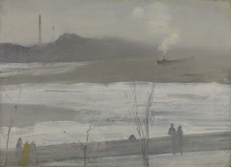 James Abbott McNeill Whistler, ‘Chelsea in Ice’, 1864, Painting, Oil on canvas, Colby College Museum of Art