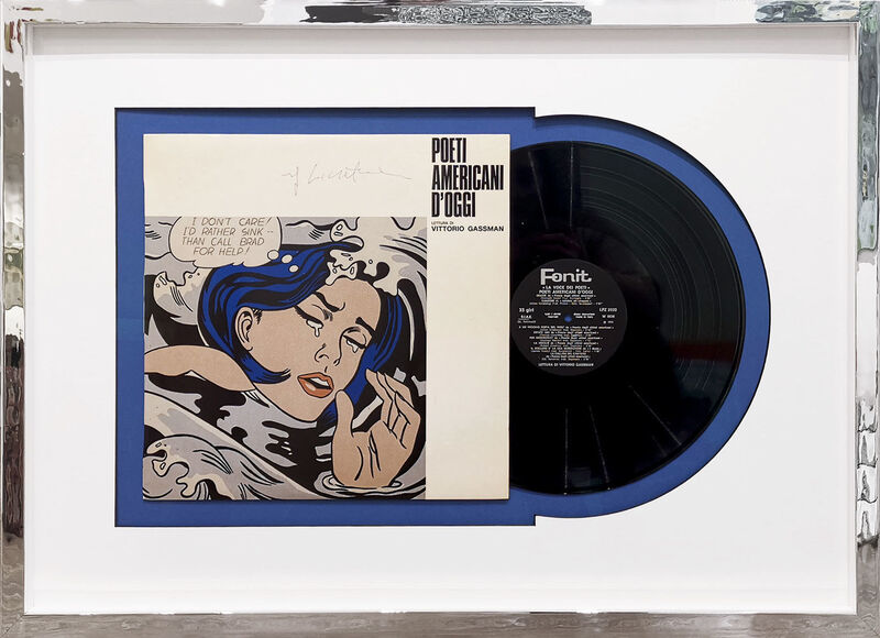 Roy Lichtenstein, ‘Vinyl record cover "Poeti Americani d'oggi Lettura"’, 1973, Print, Original vinyl record from Vittorio Gassman designed by Roy Lichtenstein, Galerie Kellermann