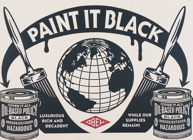 Shepard Fairey, ‘Paint It Black Obey Giant Letterpress Print’, 2020, Print, Letterpress on cream cotton paper with hand-deckled edges., New Union Gallery