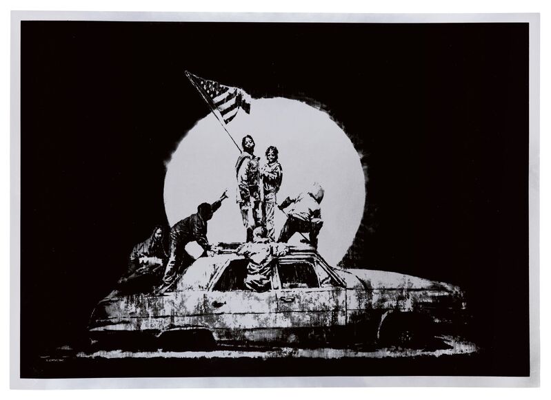 Banksy, ‘Flag (Silver)’, 2006, Print, Screen print, Reem Gallery