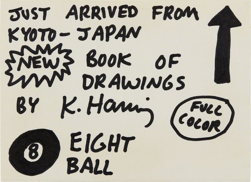 Keith Haring, ‘Pop Shop Signage (Eight Ball)’, ca. 1986-1995, Drawing, Collage or other Work on Paper, Marker on paper, Phillips