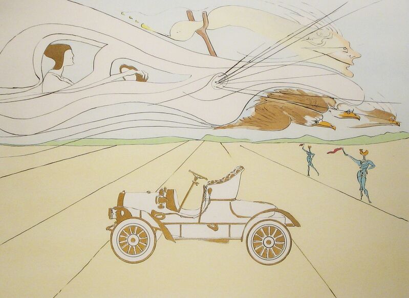 Salvador Dalí, ‘Automobile’, 1975, Print, Drypoint engraving with stenciled color, DTR Modern Galleries