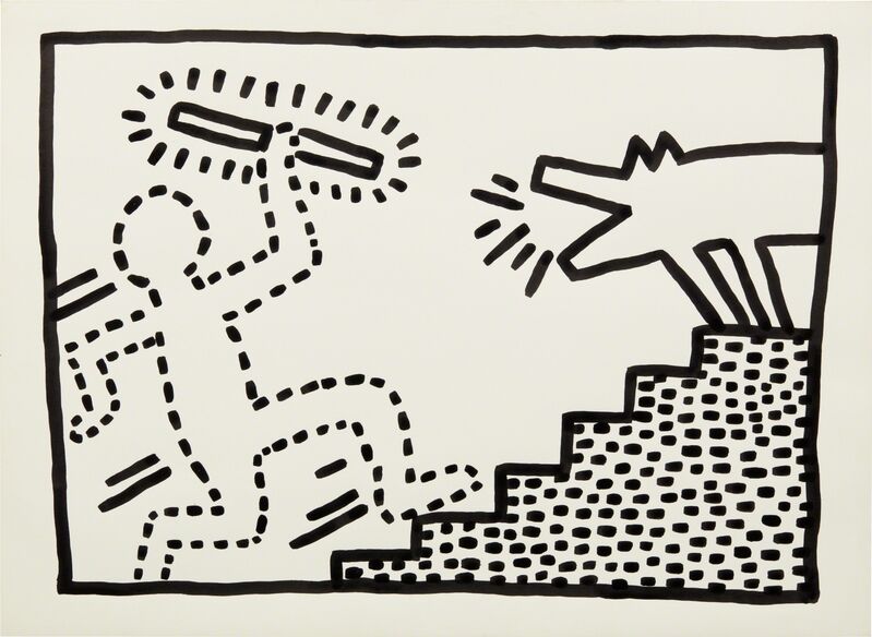 Keith Haring, ‘Untitled’, 1981, Drawing, Collage or other Work on Paper, Sumi ink on paper, Phillips