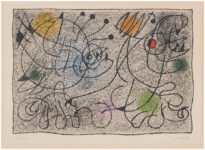 Joan Miró, ‘Untitled (from the "Flight" portfolio) 1966’, 1971, Print, Color lithograph on Arches paper, John Moran Auctioneers