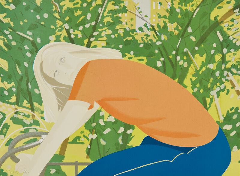 Alex Katz, ‘Bicycle Rider, from New York: Eight Contemporary Artist's Celebrate Their City’, 1982, Print, Lithograph in colors, on Arches Cover paper, the full sheet, Phillips