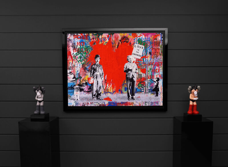 Mr. Brainwash, ‘'Juxtapose' Unique Painting ’, 2020, Painting, Acrylic, Stencil, and Mixed Media Painting on Paper, Arton Contemporary