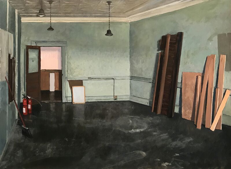 Eric Forstmann, ‘Print Room’, 2017, Painting, Oil on board, Eckert Fine Art