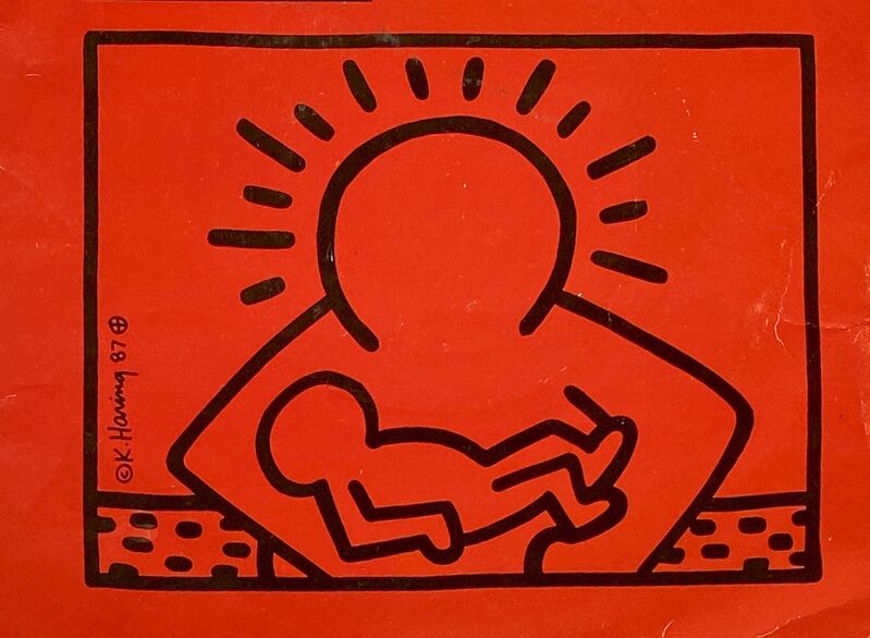 Keith Haring, ‘Rare Original Keith Haring Vinyl Record Art (Run Dmc Christmas) ’, 1983, Design/Decorative Art, Off-Set Lithograph on vinyl record cover, Lot 180 Gallery