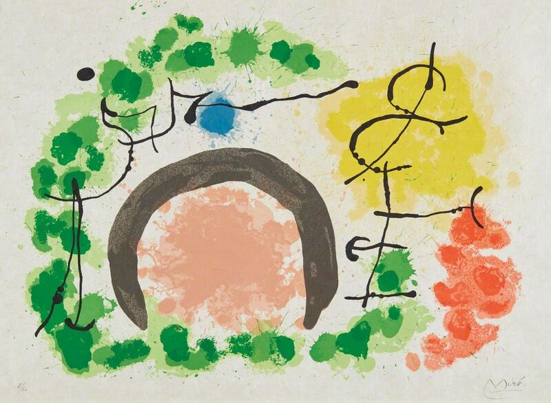 Joan Miró, ‘Le lézard aux plumes d'or: one plate’, 1969, Print, Lithograph in colors, on Japanese handmade paper, the full sheet, Phillips